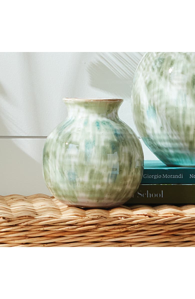 Napa Home & Garden Brosse Vase Small - Hand-Painted Green/Blue Stoneware, Alternate, color, Blue