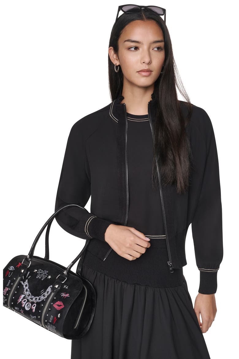 Mixed Media Sweater, Alternate, color, BLACK