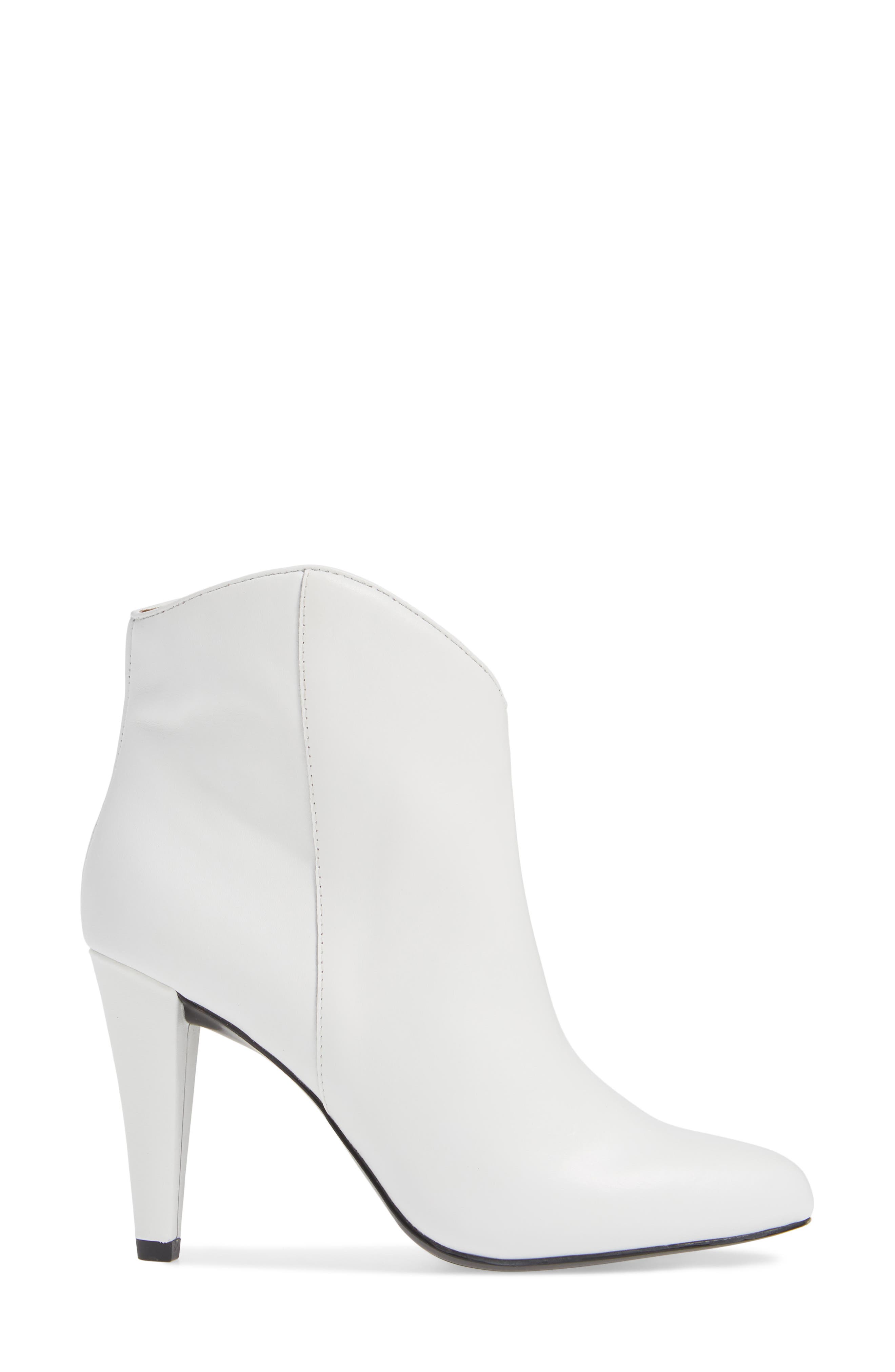 Makayla Bootie, Alternate, color, WHITE LEATHER