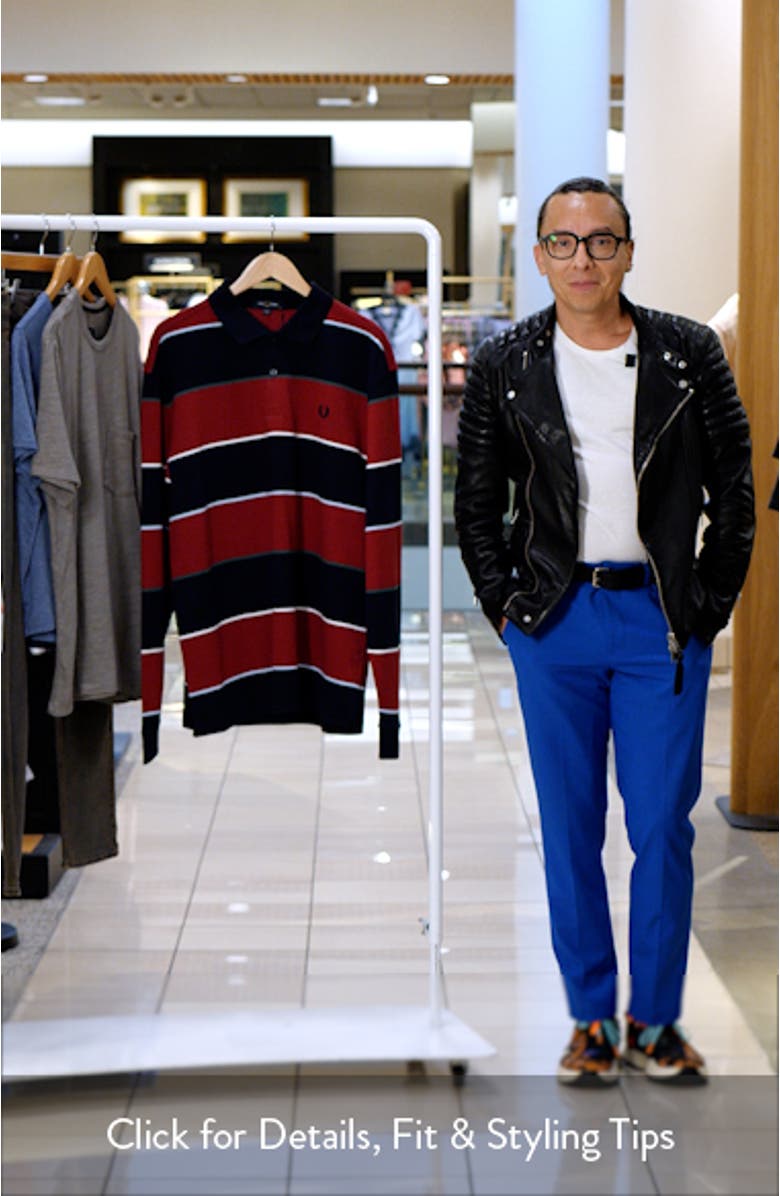 Stripe Long Sleeve Cotton Polo, sales video thumbnail