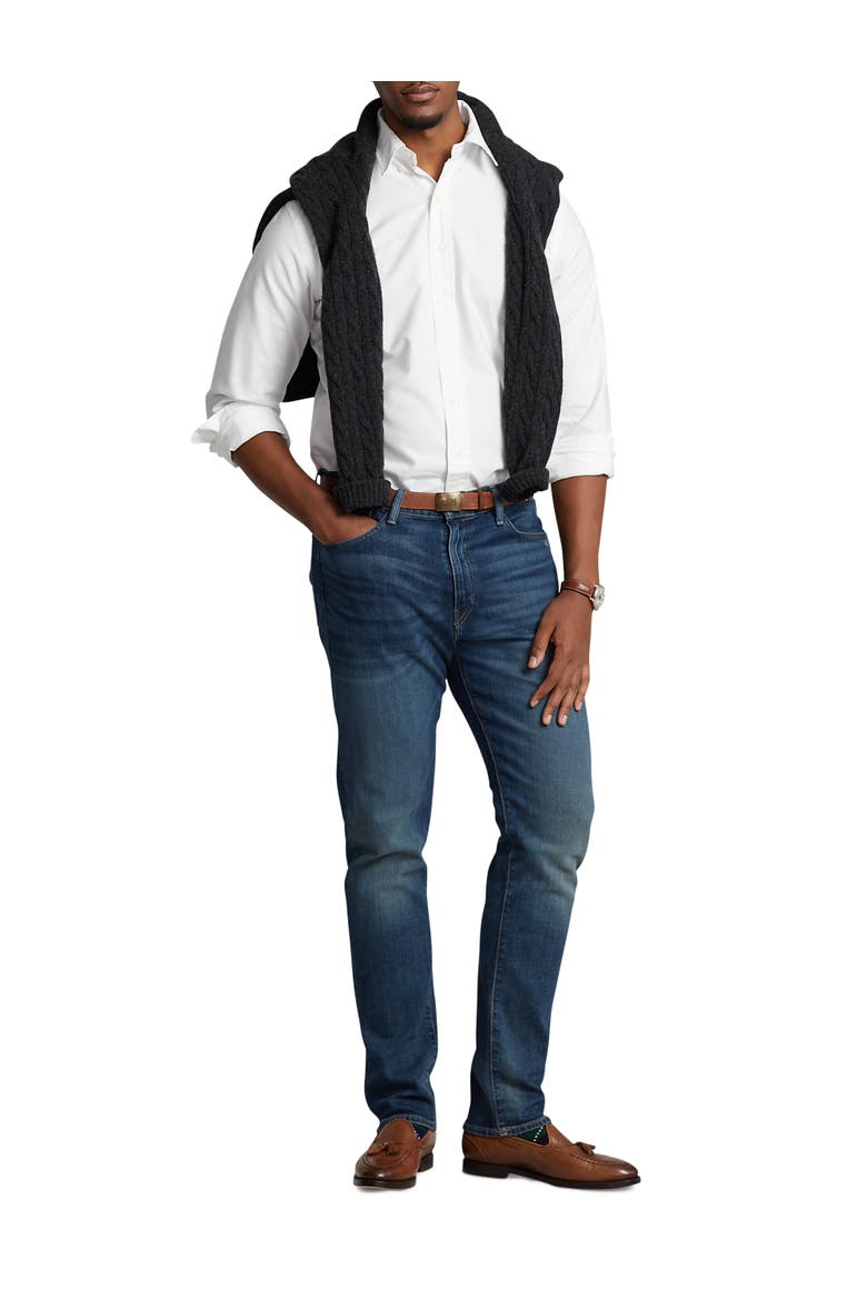 Big & Tall Oxford Sport Shirt, Alternate, color, WHITE