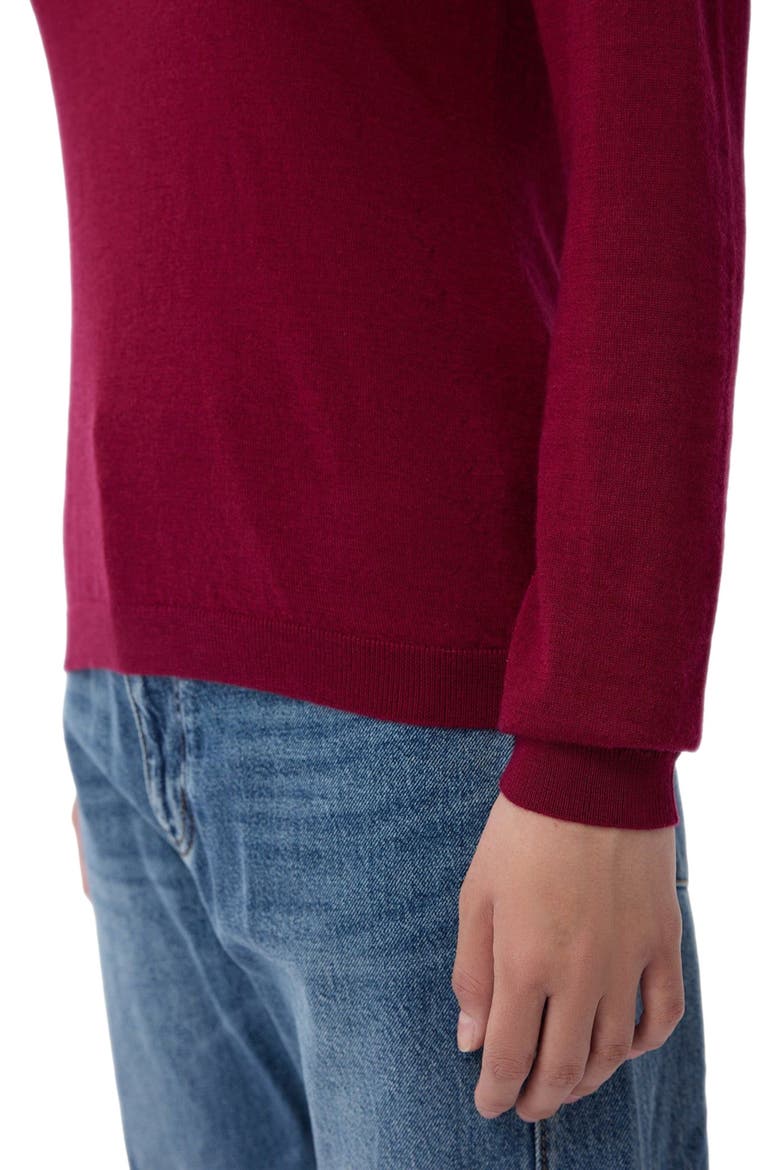 Cashmere Silk Turtleneck Sweater, Alternate, color, bordeaux