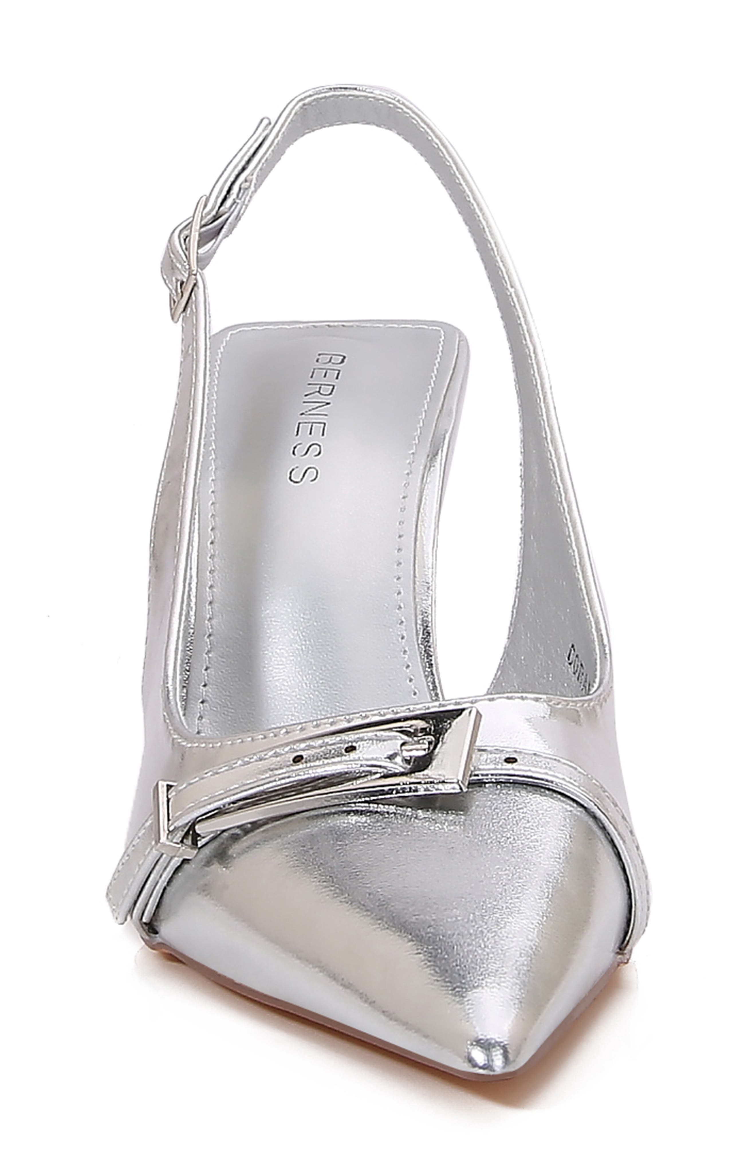 Coraline Pointed Toe Slingback Pump, Alternate, color, SILVER