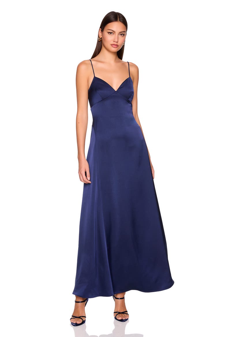 Satin Slipdress, Alternate, color, DEEP SEA
