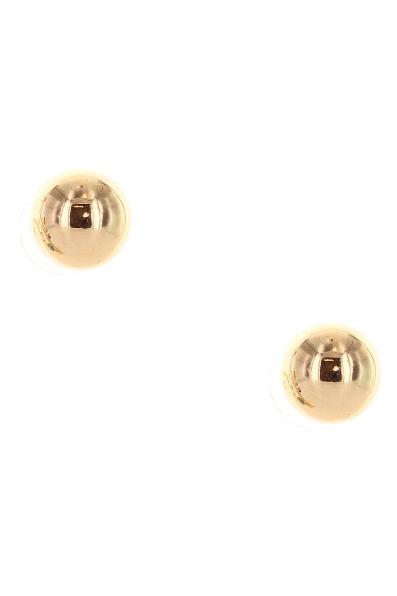 14K Gold Plated Ball Stud Earrings, Main, color, METALLIC GOLD