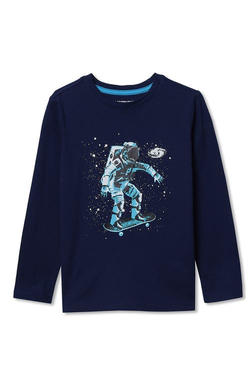 Lands' End Kids'  Boys Graphic T Shirt In Blue