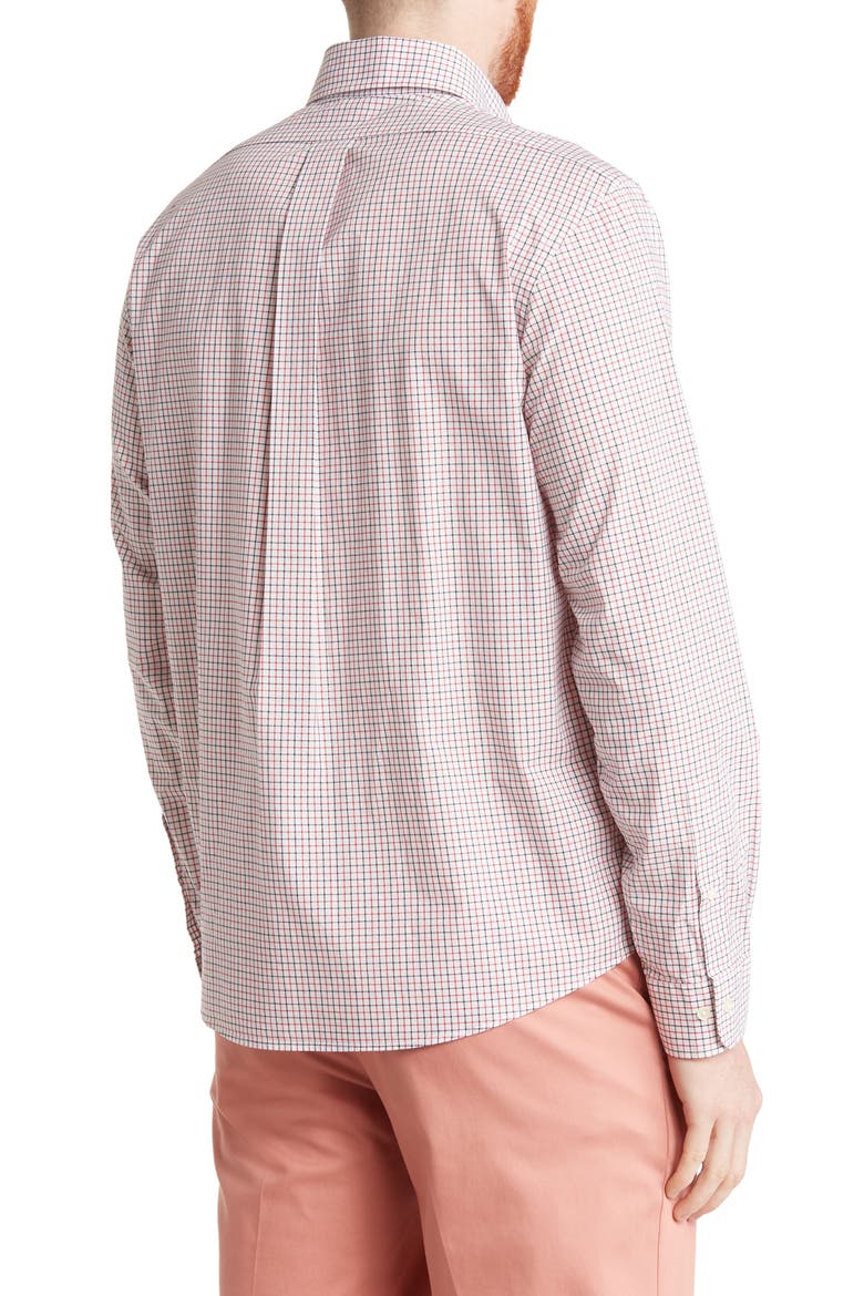Windowpane Plaid Button-Down Cotton Poplin Shirt, Alternate, color, TATTRED