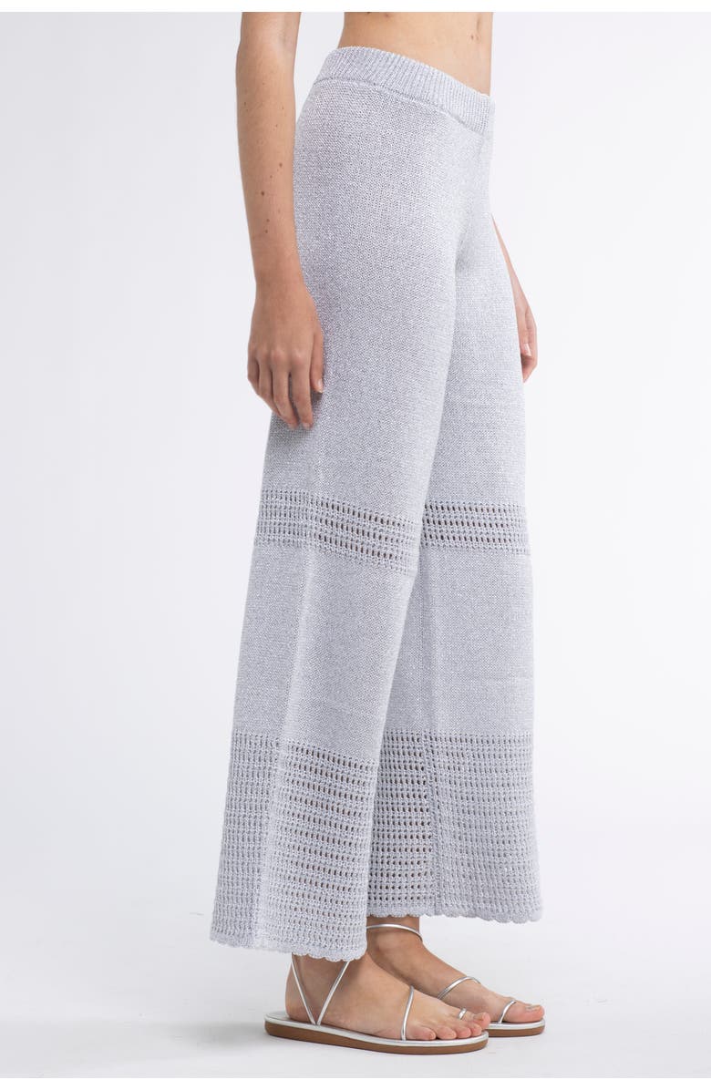 Sunday St. Tropez Tina Crochet Cover-Up Pants, Alternate, color, Silver