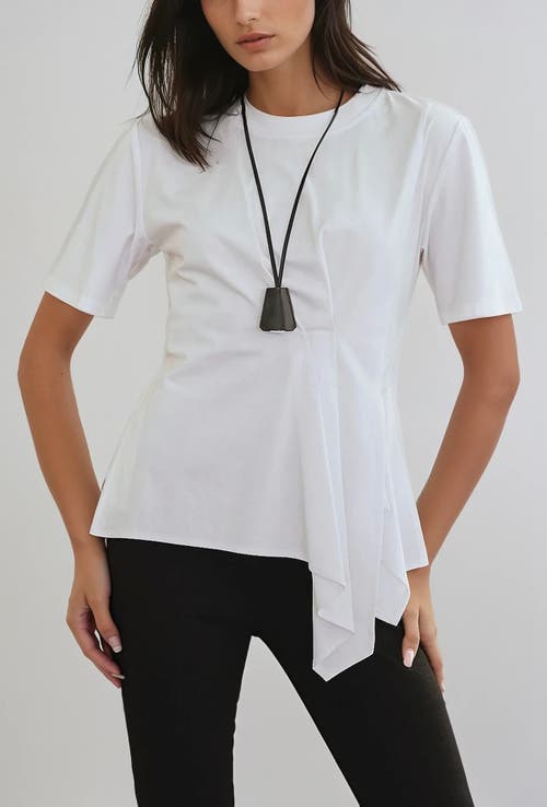Sisterly Élise Asymmetric Drape Top In White