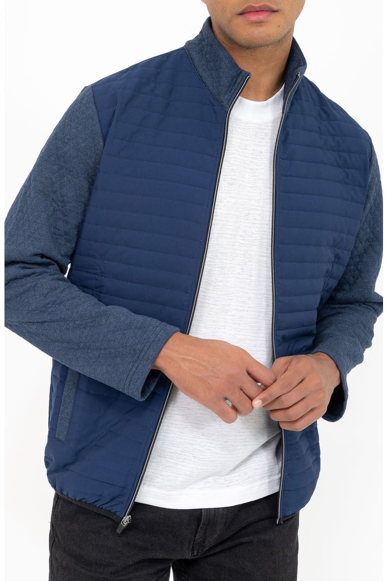 Mix Quilt Zip Jacket, Main, color, INDIGO