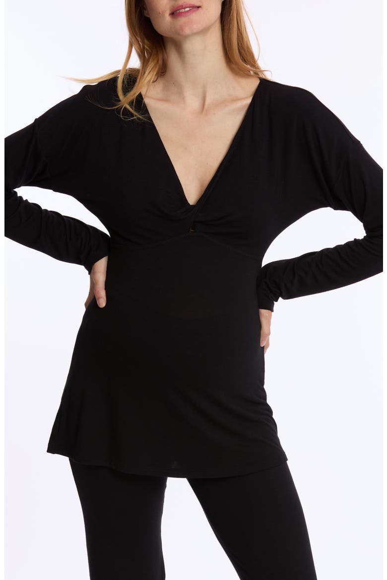 Louna Maternity and Nursing Long Sleeve T-Shirt, Alternate, color, BLACK