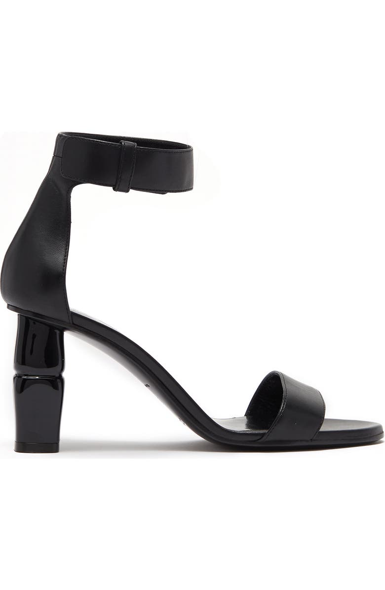 Longchamp Leather Ankle Strap Block Heel Sandal, Alternate, color,