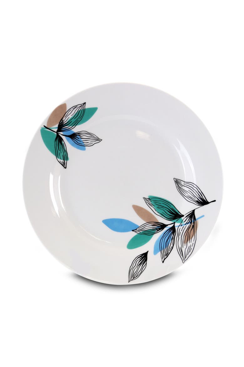 Vineyard 12 Piece Round Fine Ceramic Dinnerware Set, Alternate, color, White