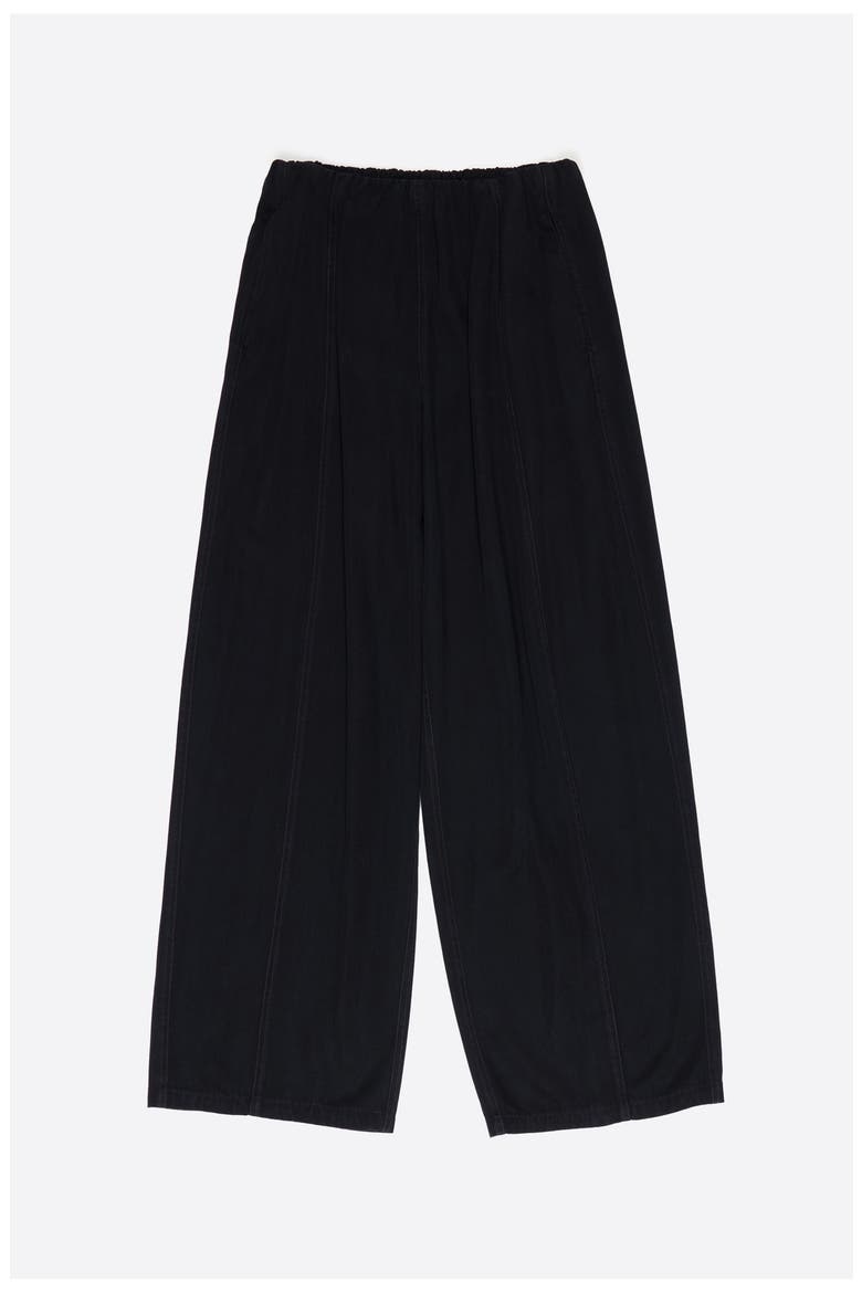 Denim Wide Leg Trousers, Alternate, color, WASHED BLACK