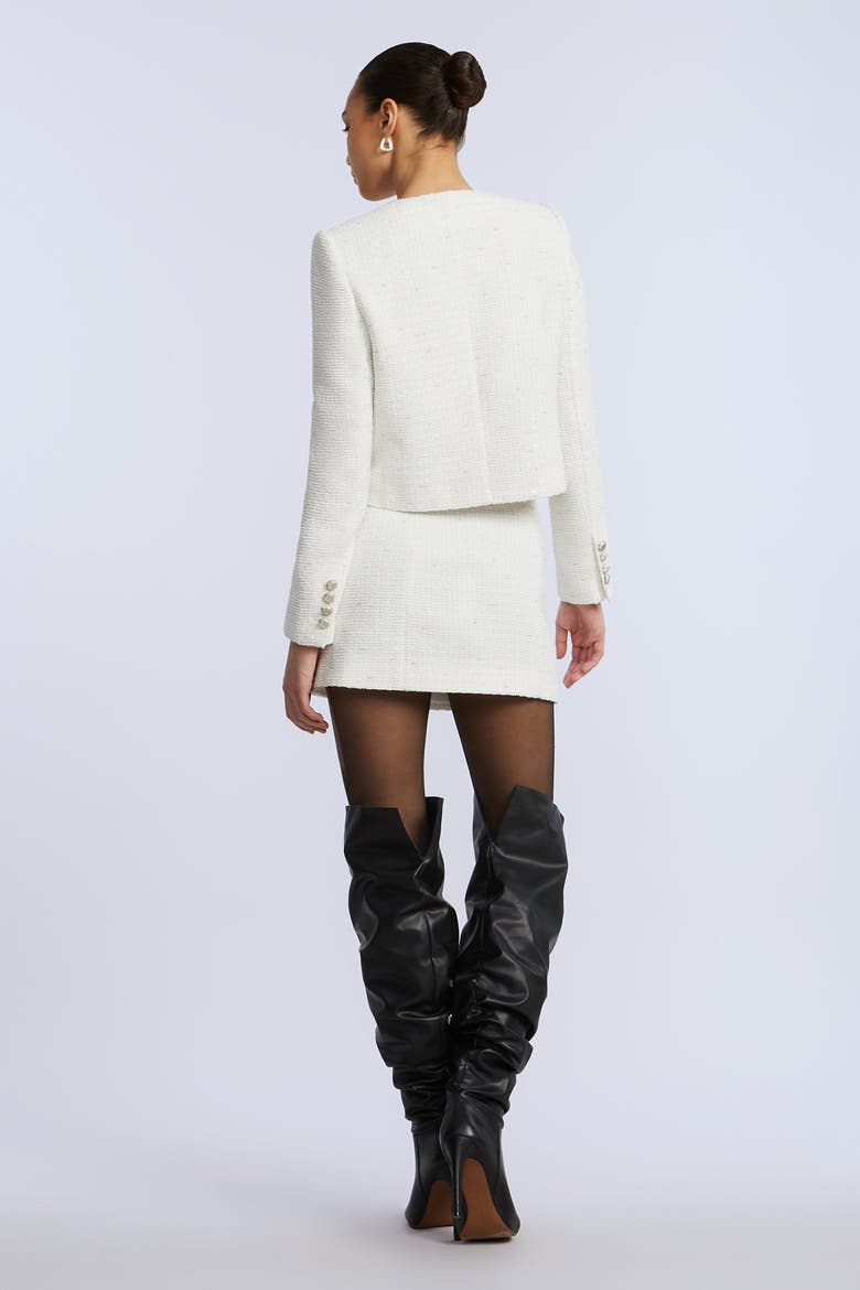 Tweed Chasseur Jacket, Alternate, color, White