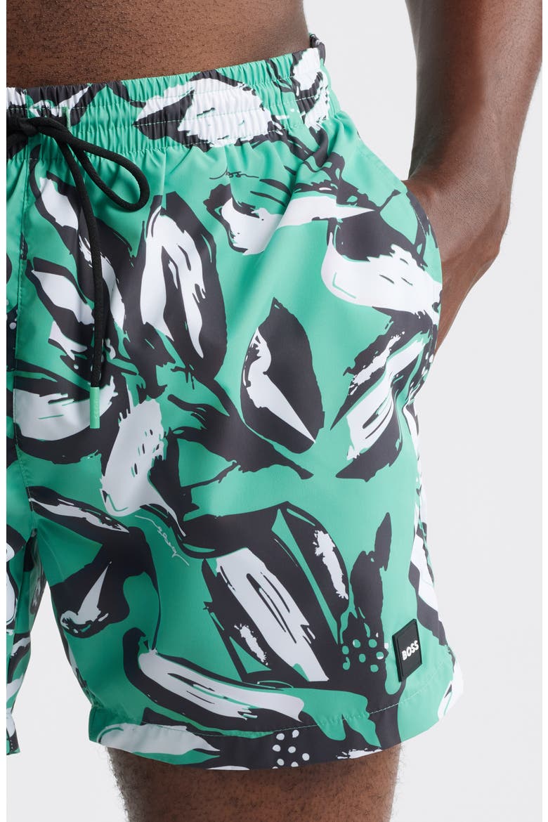 Piranha Swim Trunks, Alternate, color, BRIGHT GREEN