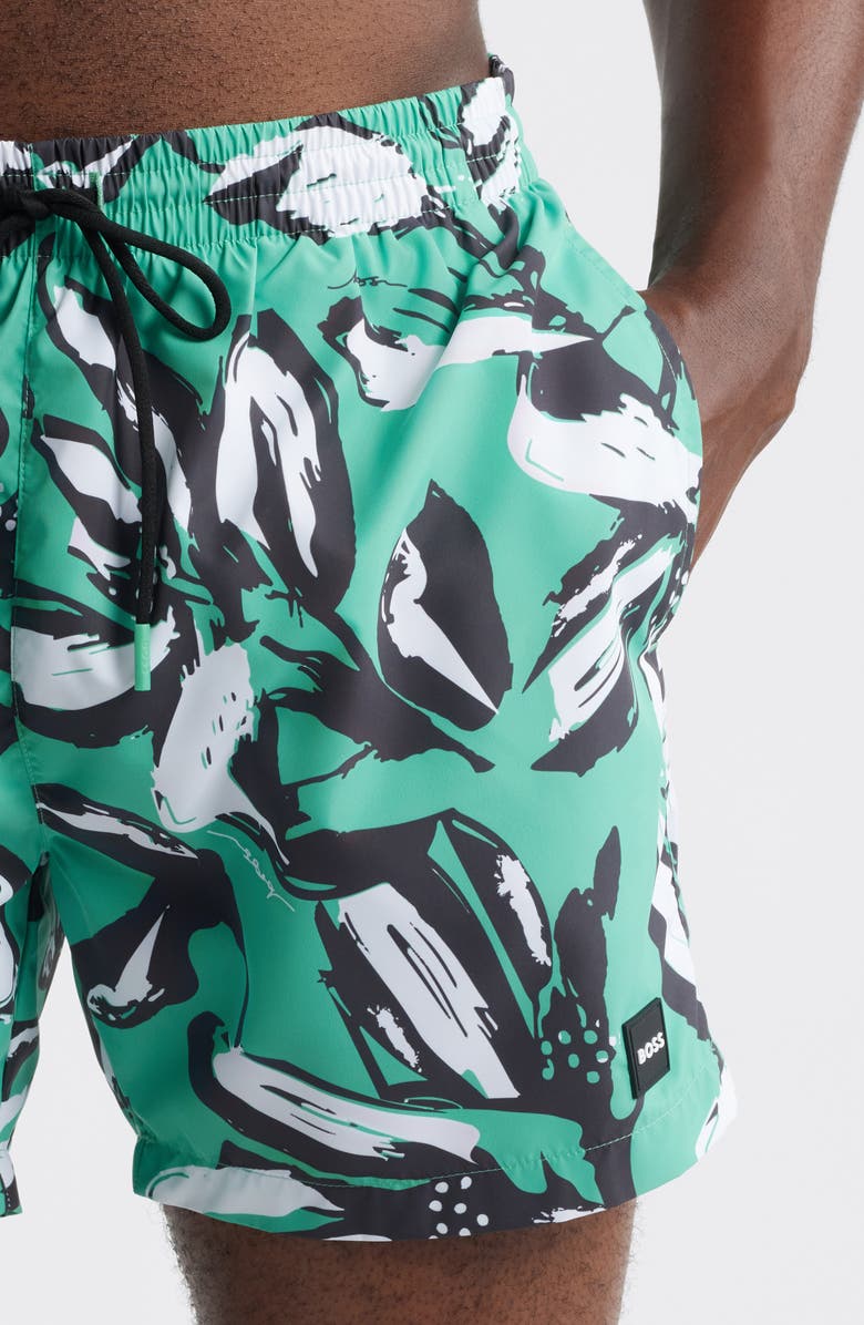 BOSS Piranha Swim Trunks, Alternate, color, Bright Green