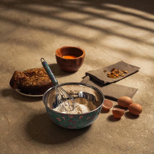 Mela Artisans Rainforest Bloom Bowl & Whisk Set In Multi