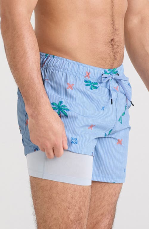 Saxx Oh Buoy 2-in-1 Volley 5-inch Swim Trunks In Blue