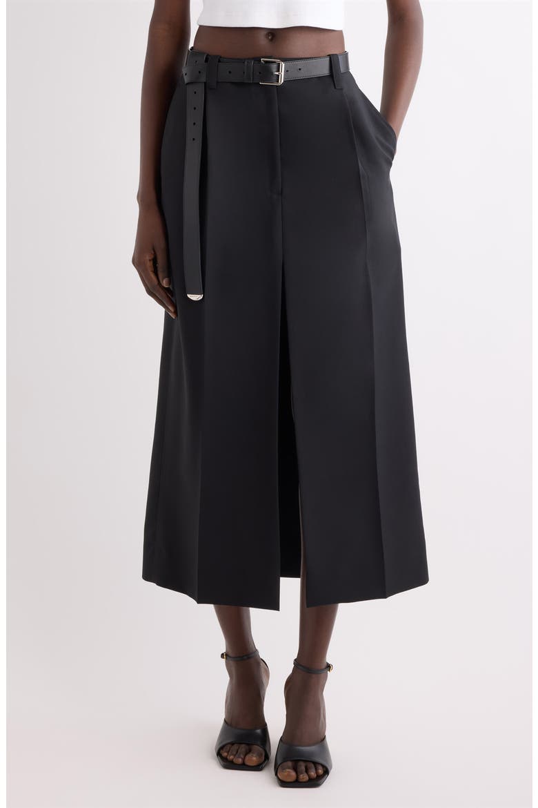 Slit Wool & Mohair Pencil Skirt, Main, color, BLACK