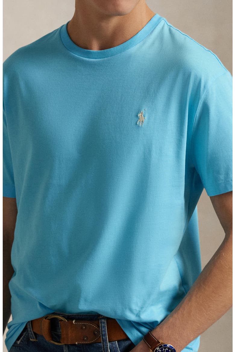 Embroidered Short Sleeve Jersey T-Shirt, Alternate, color, NEPTUNE