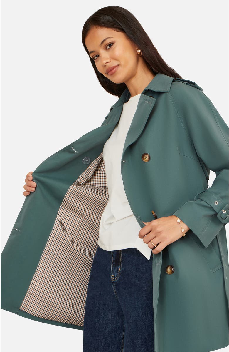Yumi Belted Trench Coat, Alternate, color, Blue