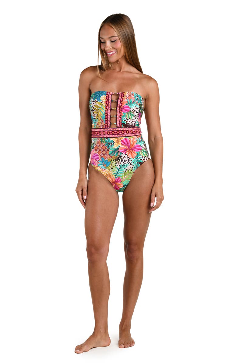 Sunshine 79 Paradise Heat Jewel Cutout One-Piece Swimsuit, Alternate, color, Blue Multi