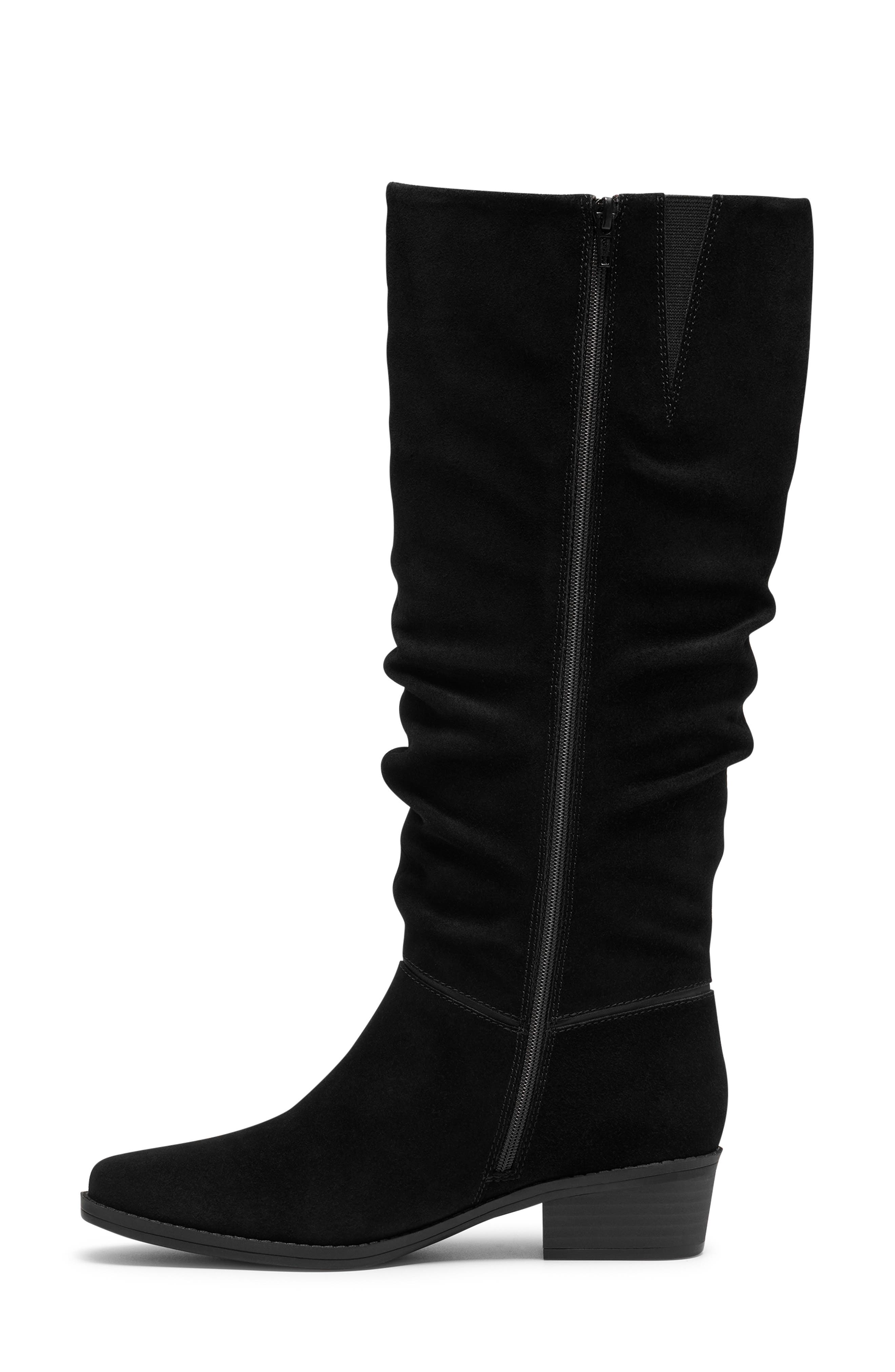 Danyelle Rose Knee High Leather Boot, Alternate, color, BLACK SUEDE