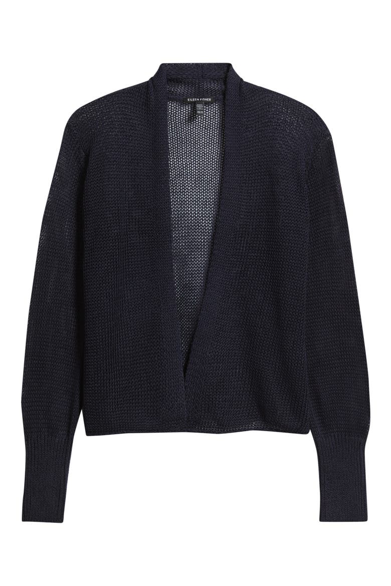 Open Front Organic Cotton Cardigan, Alternate, color, INK