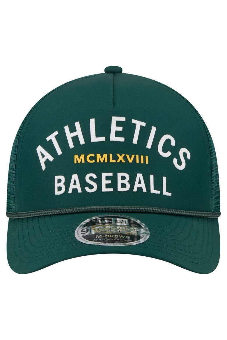 Men's New Era  Green Athletics Minimalist 9FORTY A-Frame Adjustable Hat, Alternate, color, Green