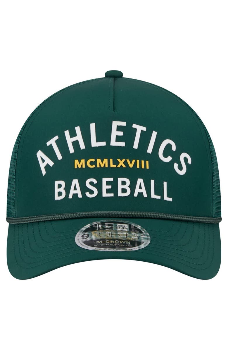 New Era Men's New Era Green Athletics Minimalist 9FORTY A-Frame Adjustable Hat, Alternate, color, Green