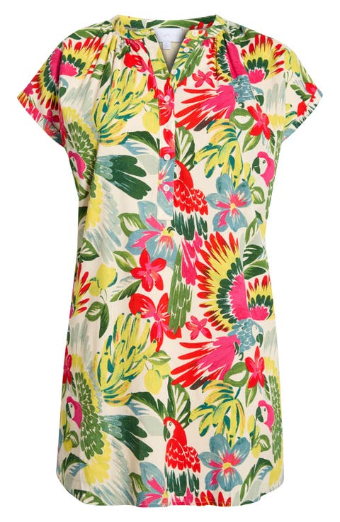 Rosy Print Ruffle Minidress (Plus)