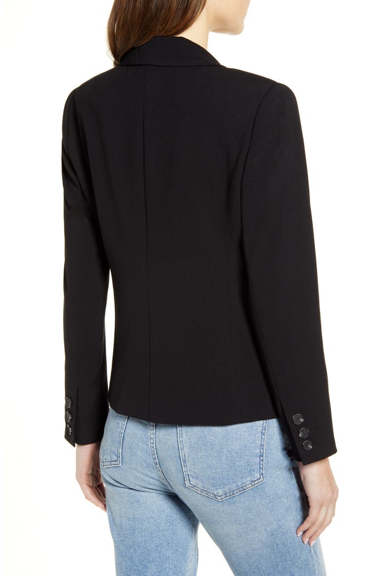 Nina Classic Notched Collar Blazer, Alternate, color, RICH BLACK
