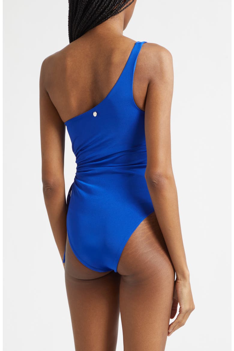 Canarie Beachwear Ruched Cutout One-Shoulder One-Piece Swimsuit, Alternate, color, CORNFLOWER BLUE