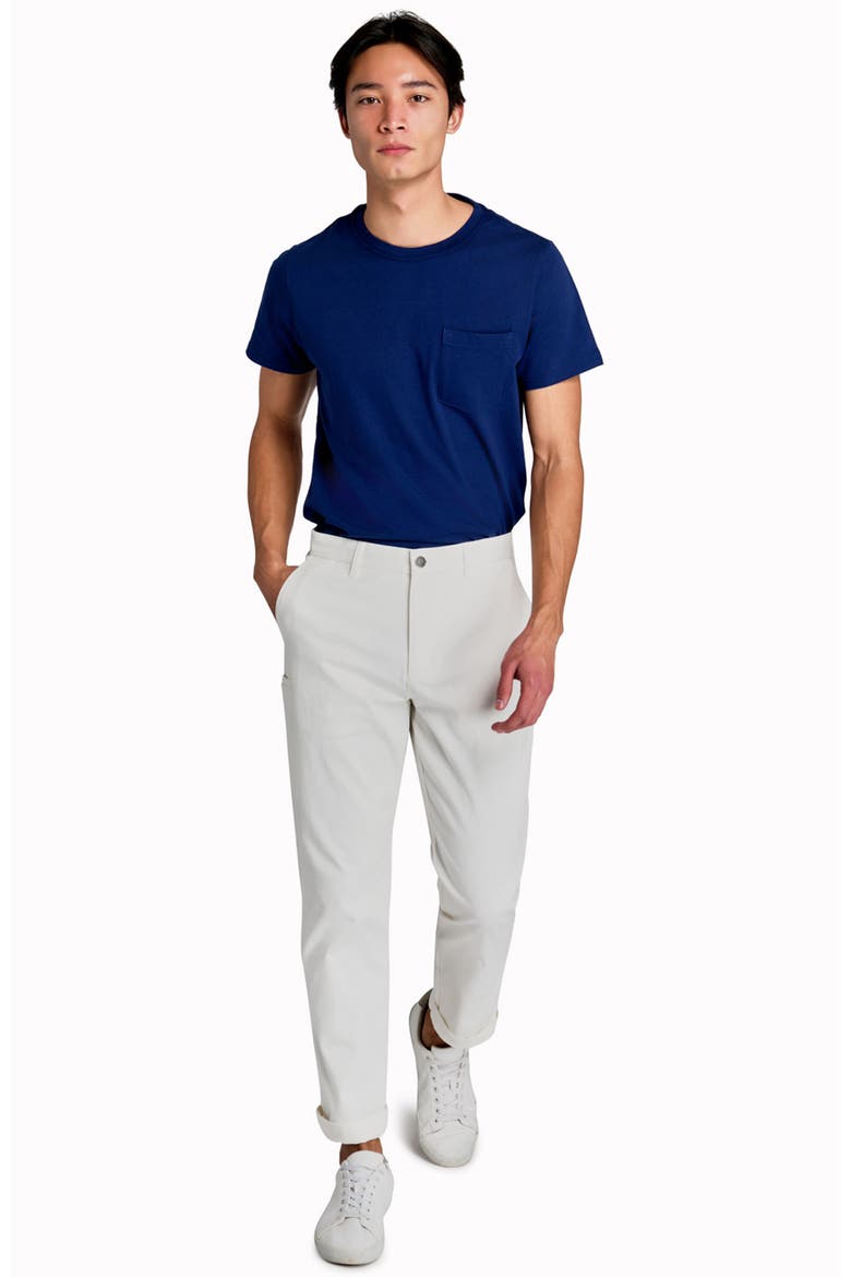 Slim Fit Solid Cotton Stretch Flat Front Pants, Alternate, color, WHITE