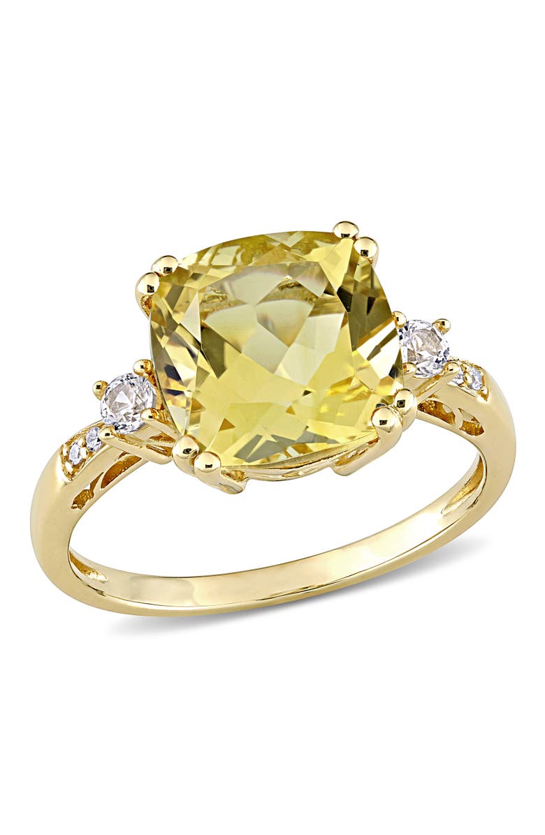 Julianna B. Gemstone and Diamond Cocktail Ring 10k, Main, color, Citrine/Yellow Gold