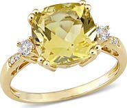 Julianna B. Gemstone and Diamond Cocktail Ring 10k