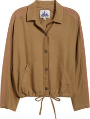 CITY BLUES Crop Dolman Sleeve Shirt Jacket