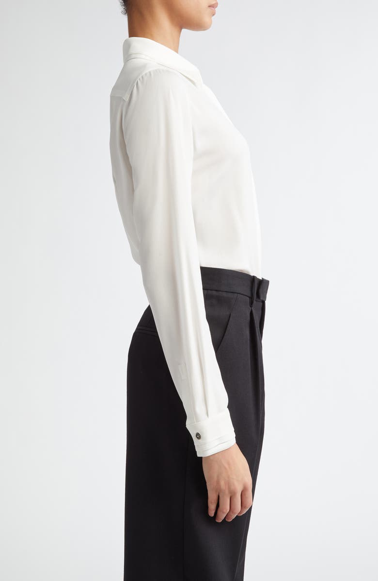 Max Mara Norel Silk Button-Up Shirt, Alternate, color,