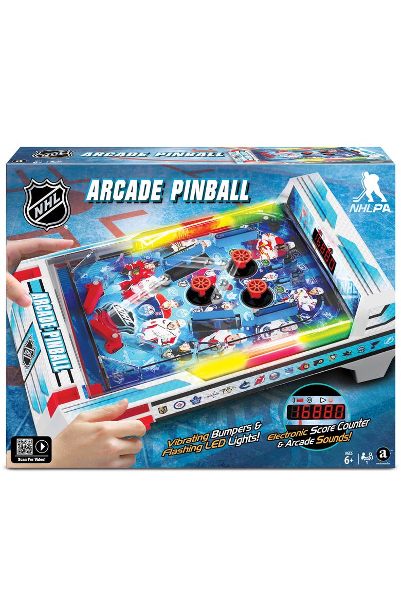 Ambassador Games Nhl Arcade Pinball Light & Sound Tabletop Sports Game, Main, color, Multicolored