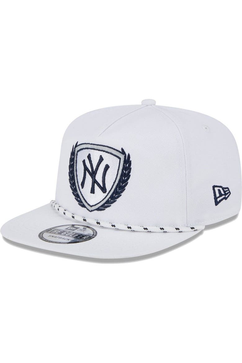 Men's New Era White New York Yankees Golfer Tee 9FIFTY Snapback Hat, Alternate, color, White