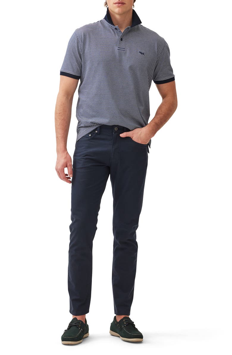 Rodd & Gunn Wye Creek Stripe Cotton Jacquard Polo, Alternate, color, Midnight