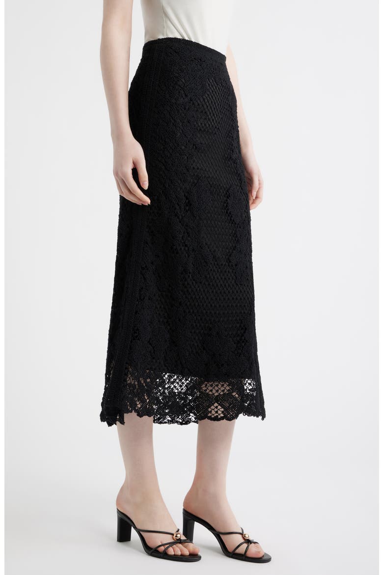Lainey Open Stitch Maxi Skirt, Alternate, color, BLACK