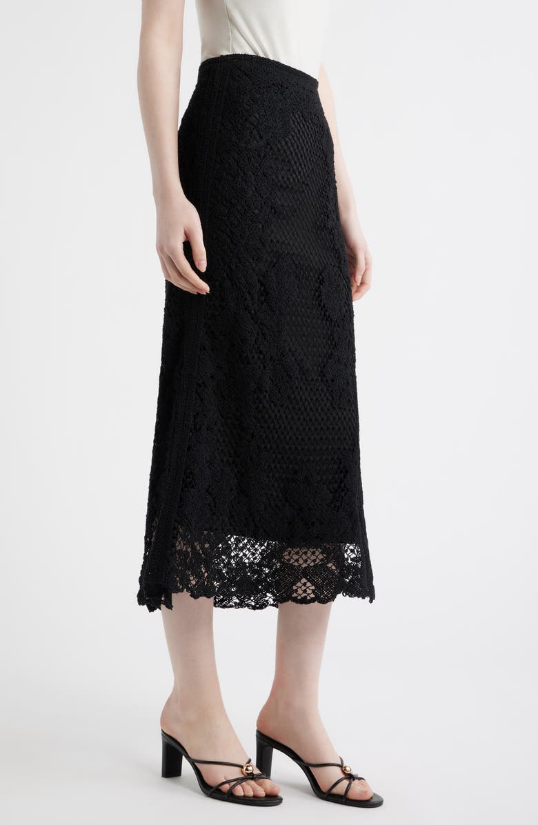 KOBI HALPERIN Lainey Open Stitch Maxi Skirt, Alternate, color, Black