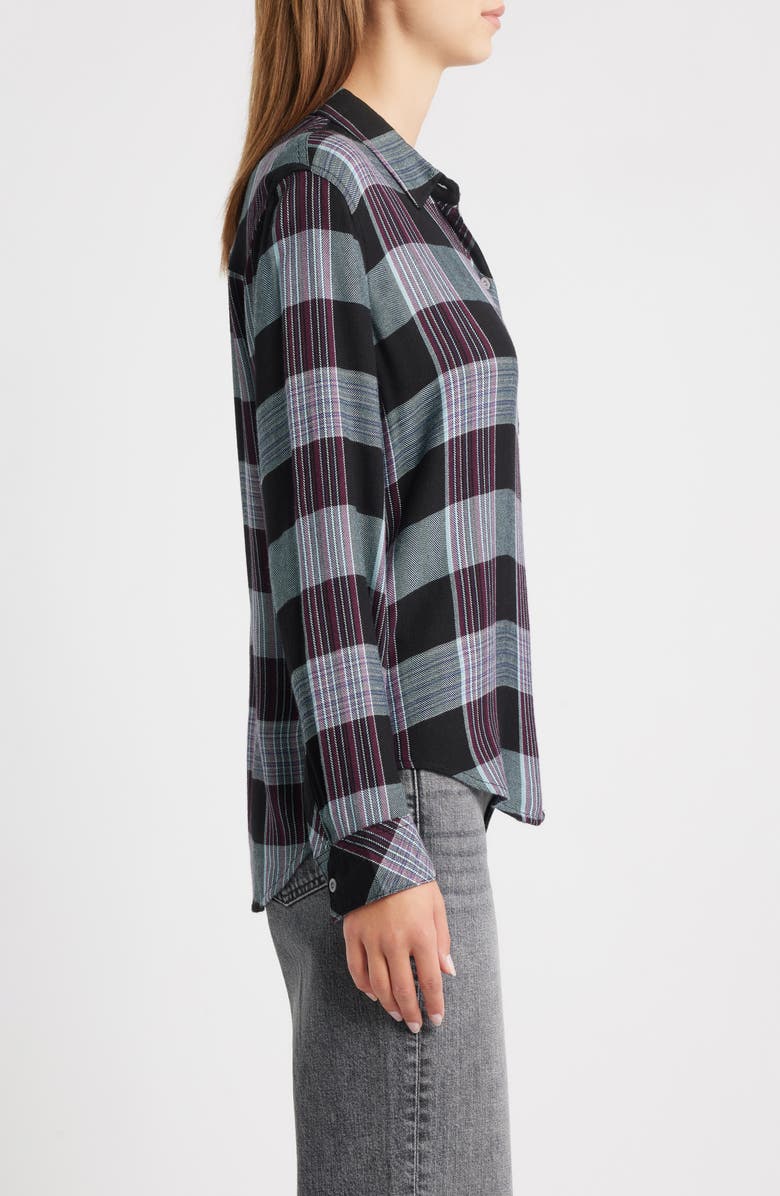 Rails Hunter Plaid Button-Up Shirt, Alternate, color, Cinder Aqua Mulberry