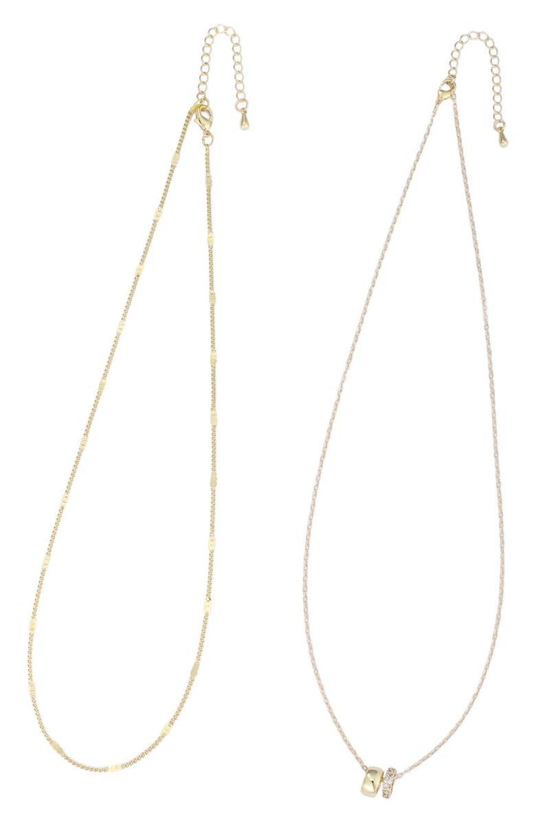 Adornia Set of 2 14k Gold Plated Necklaces, Alternate, color, Gold