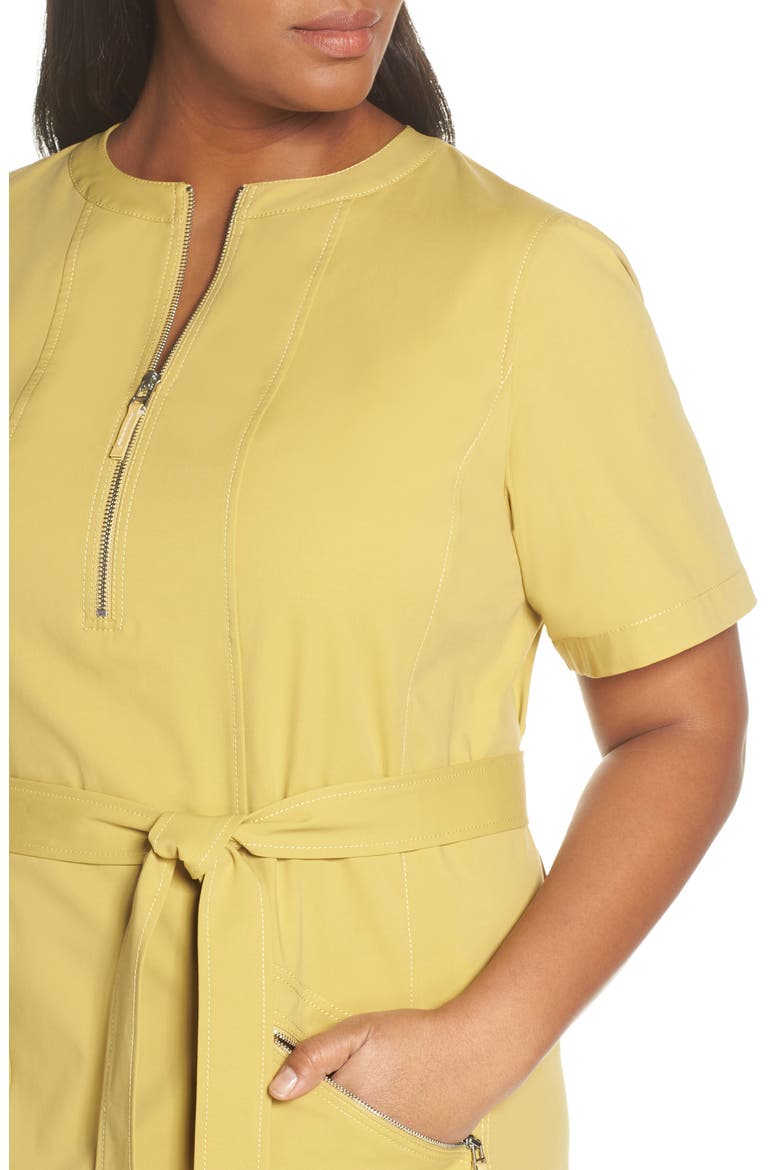 Elizabella Belted Dress, Alternate, color, GREEN TEA