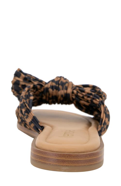 Kensie Renata Bow Slide Sandal In Tan Leopard