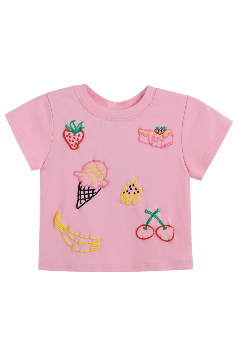 Tyra Tee with Food Motifs, Main, color, Pink