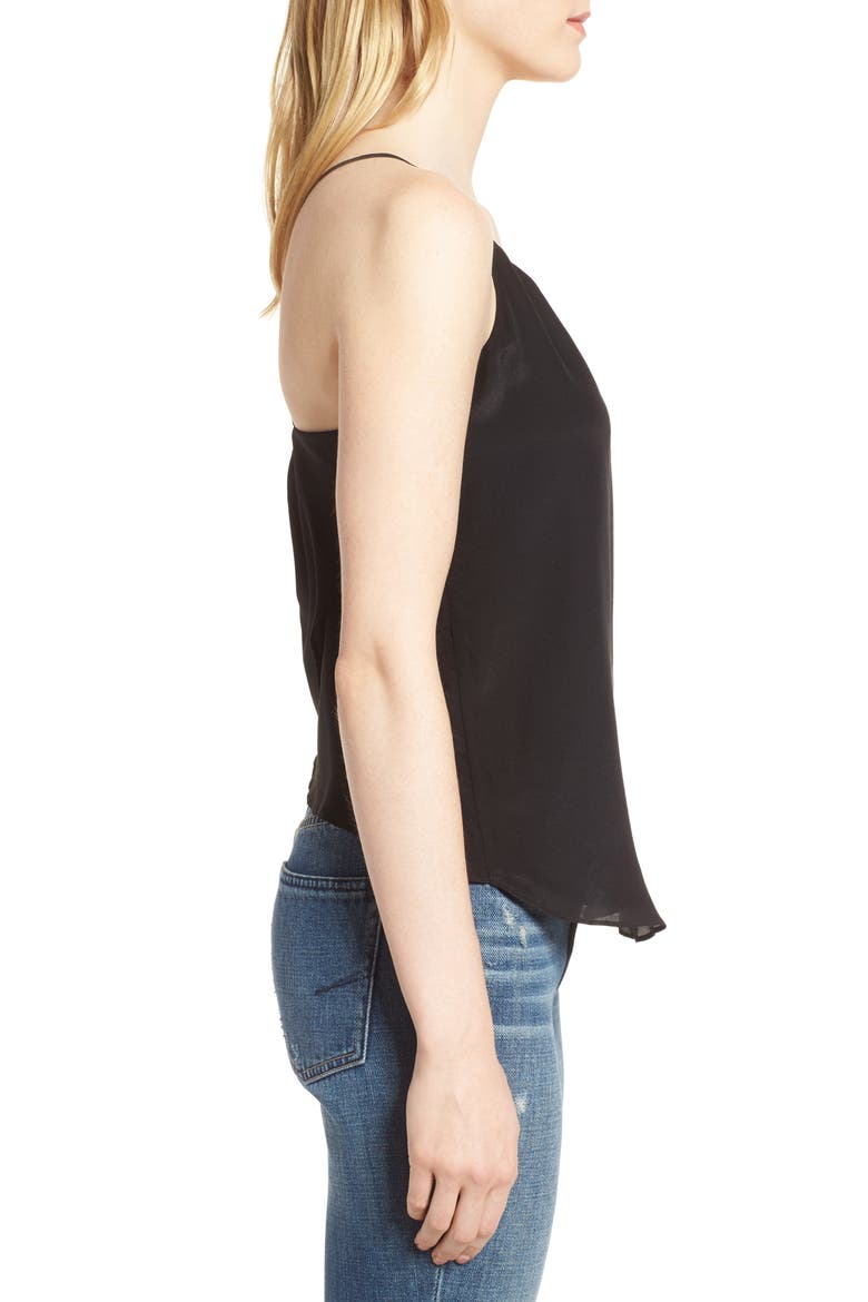 Ella Split Back Silk Camisole, Alternate, color, BLACK